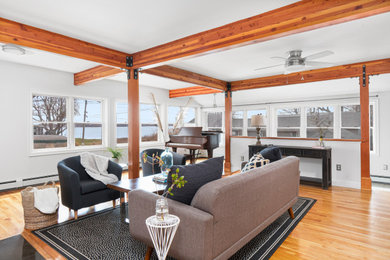 Living room - contemporary living room idea in Providence