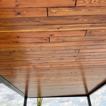 Tongue and groove ceilings for pergolas made by Southern Ornamental and Fence