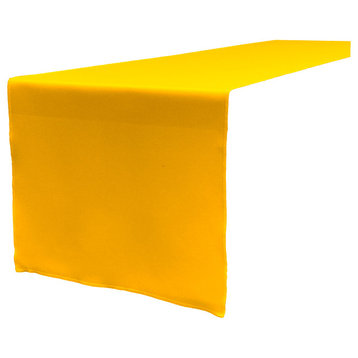 LA Linen Polyester Poplin Table Runner 14"x108", Dark Yellow