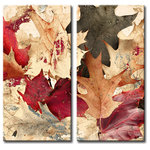 Ready2HangArt - Fall Ink IX, Canvas Wall Art 2-Piece Canvas Art Set, 20" - Detached from their autumnal limbs, crisp turning leaves pirouette through the air as light as feathers, creating a spectacular tapestry of autumn. Enrich your space with ethereal 'Fall Ink IX' canvas art. Handcrafted in the U.S.A., this gallery wrapped canvas art arrives ready to hang on your wall. Refine your space with an art piece from Ready2HangArt's Fall Ink collection, which will effortlessly bring a warm essence of autumn to any style of decor.