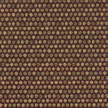 Brown and Beige Geometric Circles Durable Upholstery Fabric By The Yard