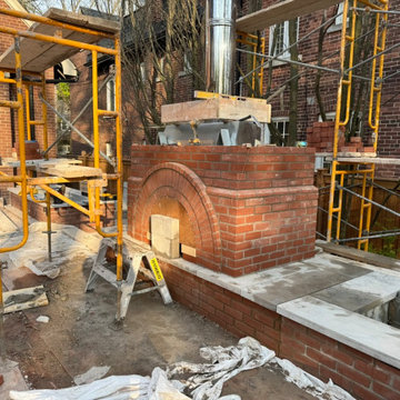 Outdoor Brick Fireplace Backyard