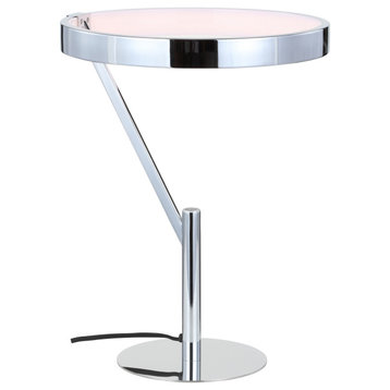 Owen 18" Integrated Led Metal Table Lamp, Chrome