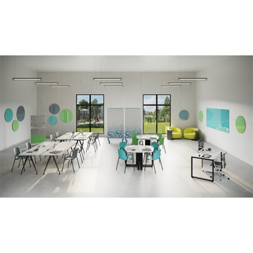 Ghent Coda Low Profile Circular Glass Dry Erase Board Non-Mag Green 48in Dia