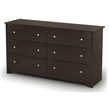 South Shore Vito 6-Drawer Double Dresser, Chocolate