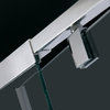 Flex Frameless Pivot Shower Door, Clear 1/4" Glass Door, Chrome Finish