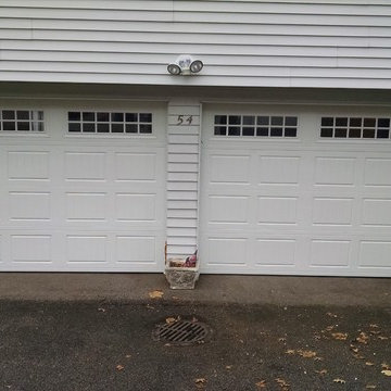 White Beadboard Panel Overhead Garage Door