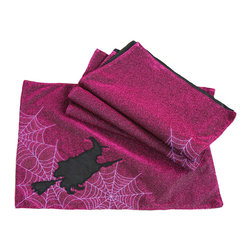 Xia Home Fashions - Witching Hour Halloween Placemats, 13"x18", Purple, Set of 4 - Placemats