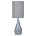 Lite Source Inc - Quatro Table Lamp - Table Lamp, Brushed Grey/grey Linen Shade, E27 CFL 23w