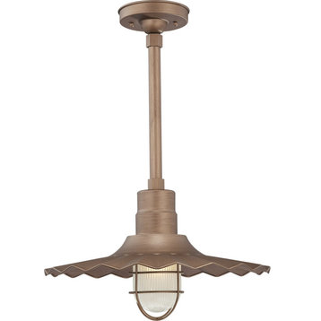R Series Stem Hung Radial Wave Shade RRWS12 Copper, Large