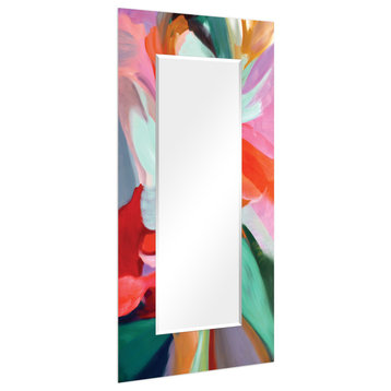 "Integrity of Chaos" Rectangular Beveled Mirror on Printed Tempered Art Glass