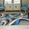 Luxe Weavers Abstract Modern Area Rug, Turquoise, 6'5"x9'2"