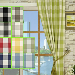 Moonbay Checks Concealed Tab Top Cotton Curtains - Curtains
