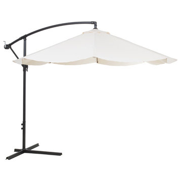 Pure Garden Offset 10' Aluminum Hanging Patio Umbrella, Tan