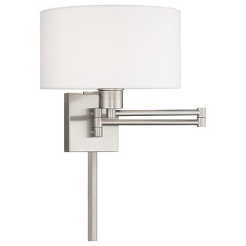 Livex Lighting Brushed Nickel 1-Light Swing Arm Wall Lamp