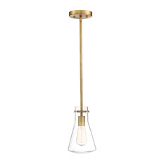 1-Light Pendant, Natural Brass