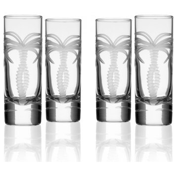 Palm Tree 2.5oz Cordial | Set Of 4 Shot Glasses