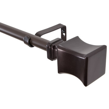 UTOPIA ALLEY 3/4" Single Adjustable Curtain rods for Windows, Oil Rubbed Bronze, 86"-120"