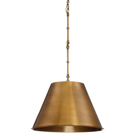 Alden 1-Light Pendant, 18.25", Warm Brass