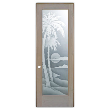 Pantry Door - Palm Sunset - Alder Clear - 24" x 96" - Knob on Left - Pull Open