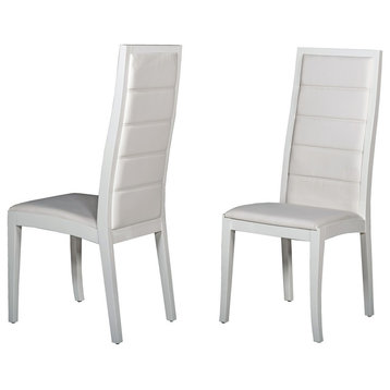 Modrest 9007 Contemporary Leatherette Dining Chairs, Set of 2, White