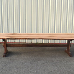 Live Edge Curly Maple Dining Table with Walnut Base - Dining Tables
