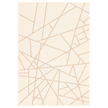 Sisal Abstract eCarpetGallery Area Rug, Champagne-Taupe, 5'3"x7'7"