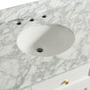 Elma White Bathroom Vanity With Carrara Marble Top, 48"