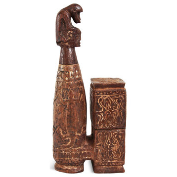 Consigned Antique Carved Timor Betel Nut Vessel