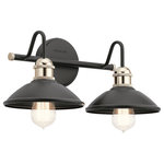 Kichler - Kichler Clyde 2 Light Vanity Light, Black - Bring a touch of the outdoors in with Clyde's 2-light 16.75in. bath light. A Black, a vintage-inspired socket and diamond knurl banding enhance the industrial look.