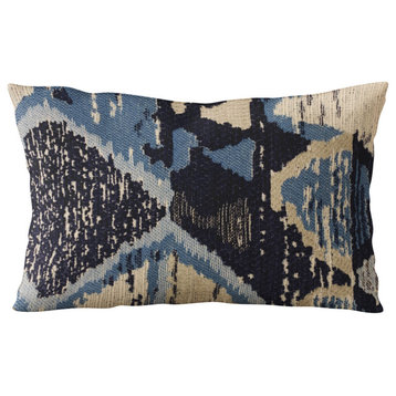 Plutus Blue Hidden Seas Abstract Luxury Throw Pillow, 18"x18"
