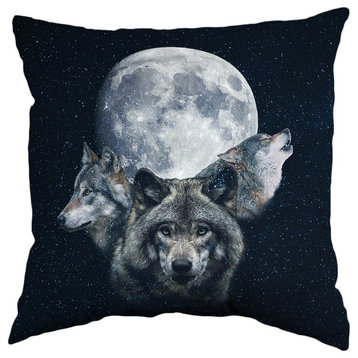 Wolves Double Sided Pillow, 16"x16"