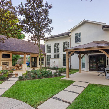 Gable Style Patio Cover with Fireplace
