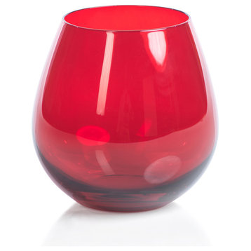 Luster Red Stemless All Purpose Glasses, Set of 6