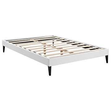 Modway Bedroom Sharon Queen Vinyl Bed Frame With Squared Tapered Legs