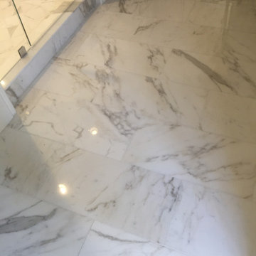 Pasadena Calcutta Gold Marble Bathroom