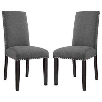 Parcel Dining Side Chair Fabric Set of 2, Gray