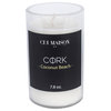 Candle With Cork Top, White, Coconut Beach