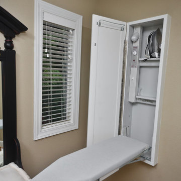 Built-in ironing board saves space