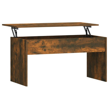vidaXL Coffee Table Lift Top Accent Sofa End Table Smoked Oak Engineered Wood
