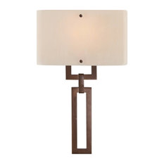 Carlyle Quattro Cover Sconce, Oil Rubbed Bronze, Ivory Wisp Glass, E26