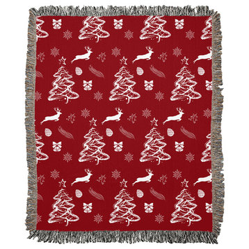 Christmas Red Woven Blanket, 50x60