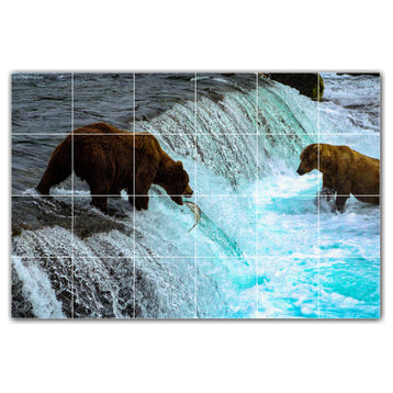 Bear Ceramic Tile Wall Mural HZ500117-64M. 36" x 24"