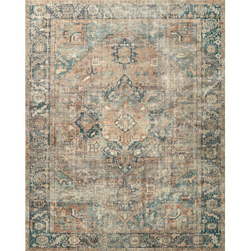 Margot Oriental Terracotta/Lagoon Area Rug, 3'6"x5'6"