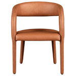 Meridian Furniture - Meridian Furniture Sylvester Faux Leather Dining Chair, Cognac - Modernize your home with this Sylvester cognac vegan leather dining chair. Featuring soft and durable cognac vegan leather upholstery, this chair offers you a comfortable and long-lasting place to sit while you dine. It's fully upholstered, giving it a solid look that is ideal for any contemporary home. Its rounded back provides upper back support, while its semi-open design makes a fashionable decorative statement that is sure to catch the eyes of anyone who joins you for dinner.