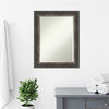 Bark Rustic Char Beveled Bathroom Wall Mirror - 23 x 29 in.
