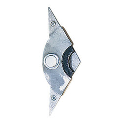 HawkHillHardware - Moderno Bell Plate With Button, Polished Pewter - Doorbells And Chimes