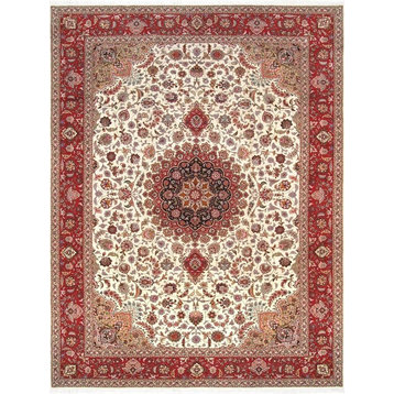 Pasargad Baku Collection Hand-Knotted Silk and Wool Area Rug, 8'3"x11'6"