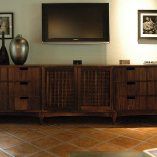 Example of an eclectic home theater design in Birmingham