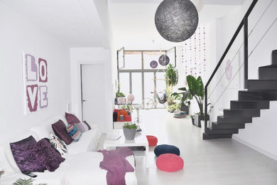 Design ideas for a scandinavian family room in Barcelona.